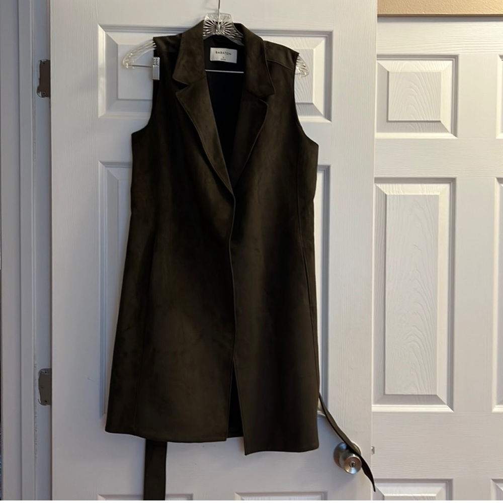 Aritzia Babaton Malley Olive Suede Vest S